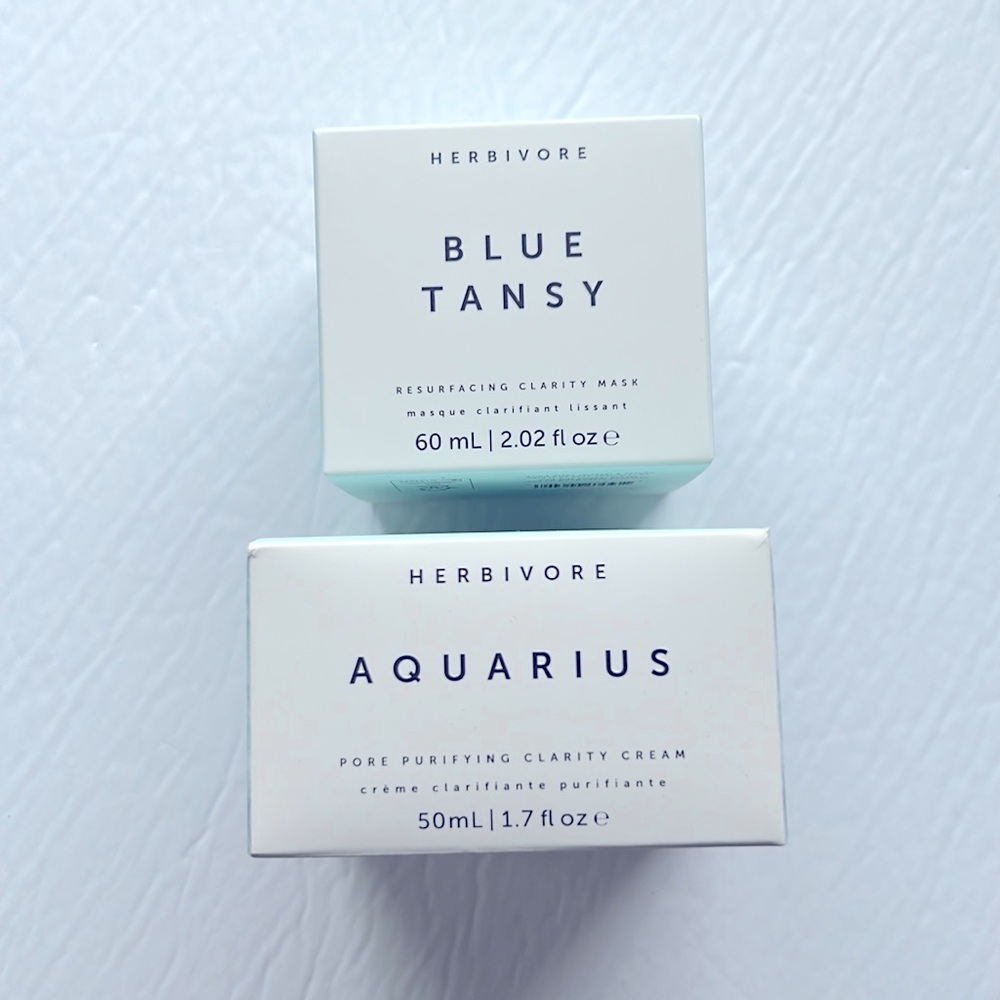 Herbivore Blue Tansy Mask & Aquarius Pore Purifying Pore Clarity Cream S…
